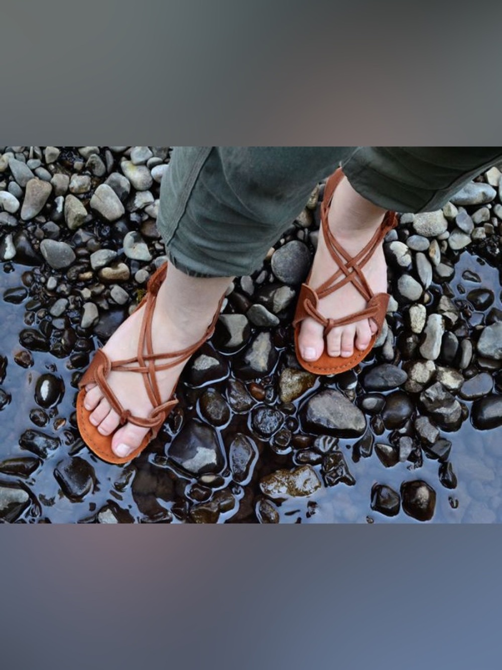 Nativearth Sedona Leather Sandals Unisex Size 6 (W 7.5) Brown Barefoot Boho US